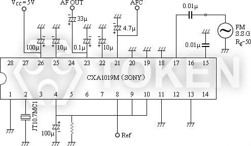 片式陶瓷鑒頻器 JTCV10.7MC1 測試電路圖