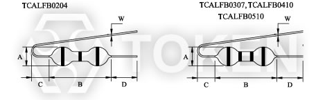 (TCAL) 色環電感 色碼電感 引線 F 彎型尺寸