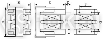 EMI抑製器 濾波電感器 (TCUU16) 結構及尺寸圖