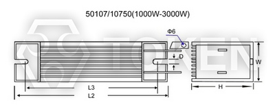 梯型鋁殼電阻器 (ASZ) 類型:B 尺寸圖