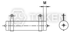 無感功率線繞電阻 (DR-BN) 立式型支架 尺寸圖