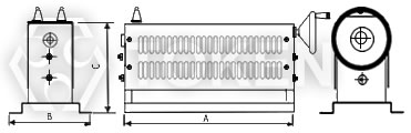 電力型手搖螺桿式電阻器 (BSR) 結構尺寸圖