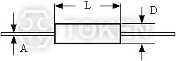 精密金屬膜電阻 (EE) 尺寸