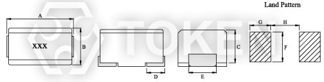 RF 貼片線繞射頻電感 塑封電感器 (TRCM) 尺寸圖