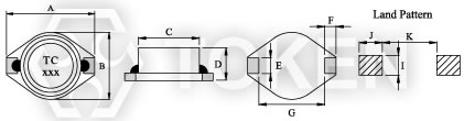 表面貼裝功率電感 (TPS5022DC) 尺寸圖