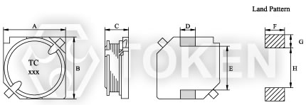 開放式貼片功率電感 (TPULF7032/7045) 尺寸圖