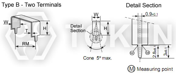 两端子低值电流检测电阻器 (LPS) 尺寸结构 Type-B