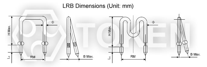 (LRB) 敞开式毫欧分流电阻 尺寸图