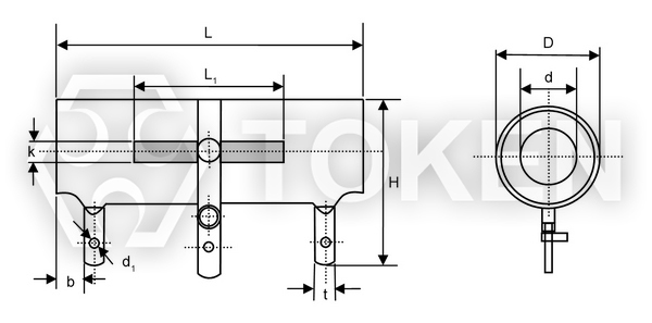 Power Wirewound Glaze Adjustable Resistors (DRB20-T) Dimensions