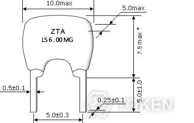 (ZTALS6.00MG) Dimensions