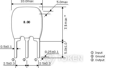 MHz Resonators (ZTTLS8.00MG) Dimensions