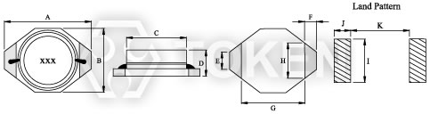 SMT Shielded Power Inductors (TPS1608DC) Dimensions