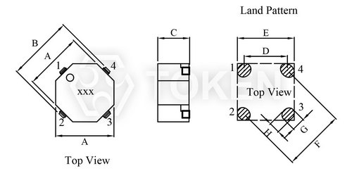 Low EMI Toroidal (TPSTX-2P/2S/4P/4S) Dimensions