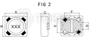 SMT Power Backlight Inductors (TPSRH) Dimensions