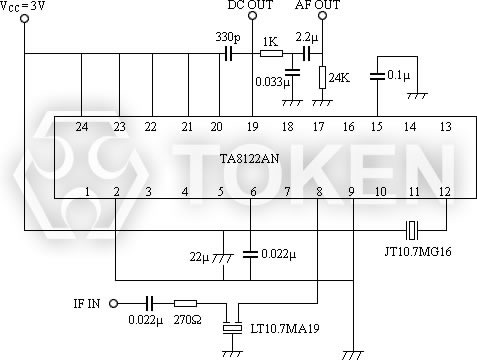 片式陶瓷鉴频器 JTCV10.7MG16 测试电路图