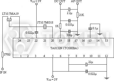 片式陶瓷鉴频器 JTCV10.7MG18 测试电路图