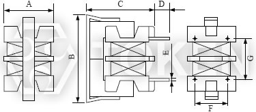EMI抑制器 滤波电感器 (TCUU98V) 结构及尺寸图