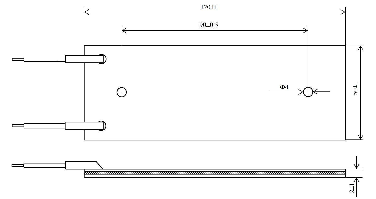 ASM-5002-100W 制动功率线绕云母板电阻器 尺寸