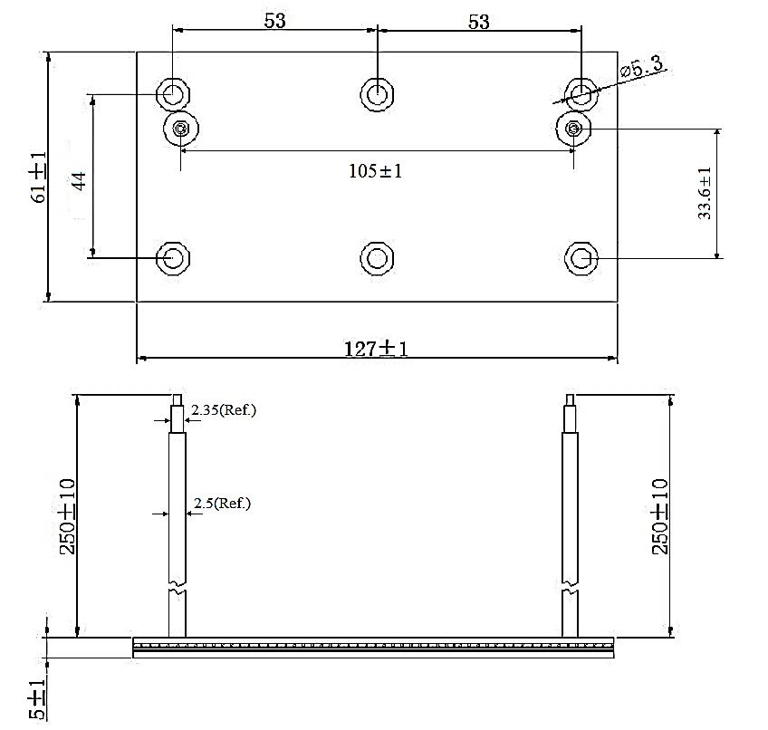 ASM-6105-400W 云母板制动功率线绕电阻器 尺寸