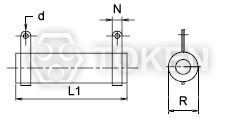 管型功率电阻 (DR-B) 无架型 尺寸图