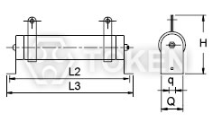 管型线绕电阻 (DR-B) 水平式支架 尺寸图