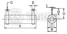 功率管型电阻 (DR-A) 无架型 尺寸图