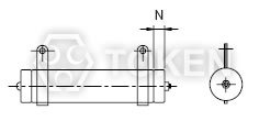 管型绕线电阻 (DR-A) 立式型支架 尺寸图