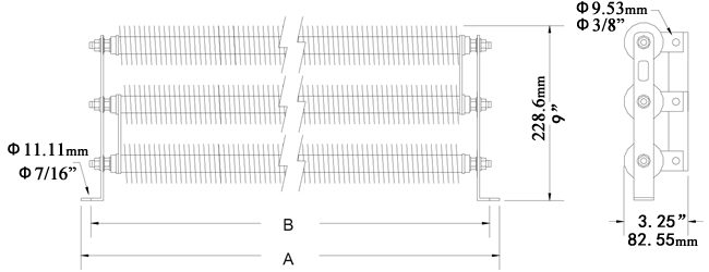 (DRE-G3) 圆形板式电阻器尺寸
